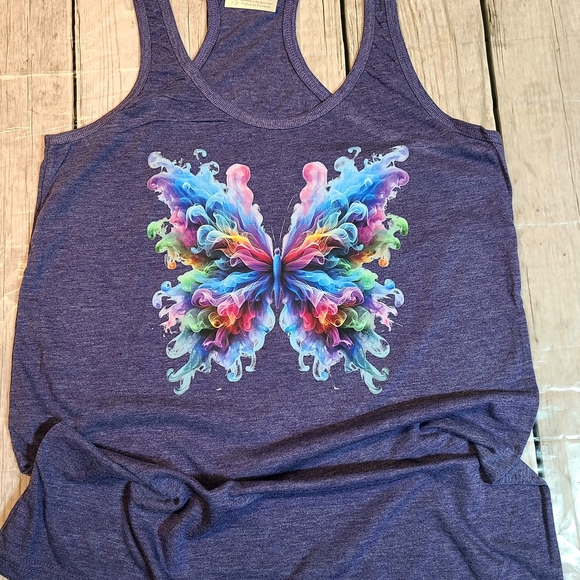 Vibrant Butterfly Illusions Design Tank Top - Picture 2 of 10